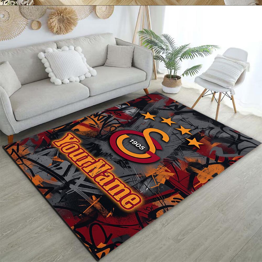 Galatasaray Customize Text Carpet Design For Game Room Hallway Playrooms Outdoor Antislip Rug Decorate Offices