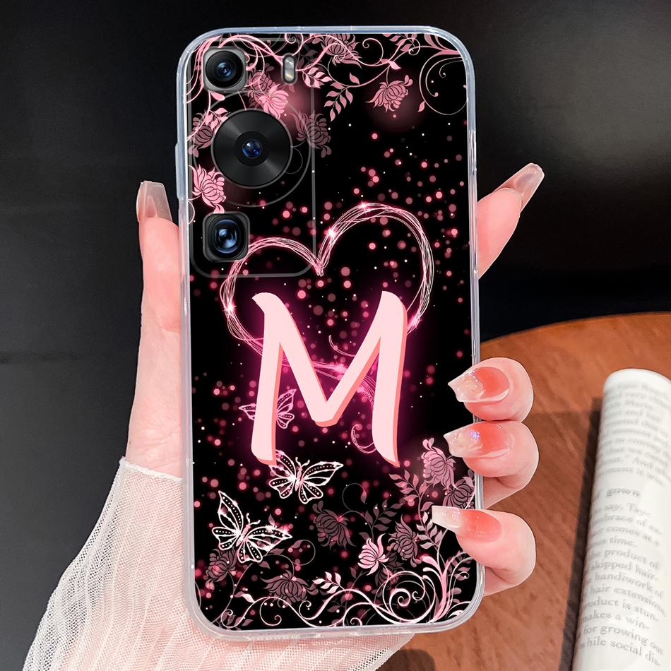 Phone Case For Huawei P60 P50 Pro P50E Lovely Letters Lightweight Soft TPU Transparent Silicone Shell For Huawei P 60 P 50 Cover