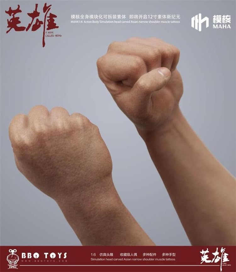 Toy Hobby [TOYBARJAPAN] 1/6 Scale Figure Accessories / MAHA Studio MH2202A Asian Yellow Skin Male Body Arms