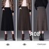 Women's Frog Button Knit Midi Skirt - High Waist, Slimming A-Line for Autumn/Winter 2025