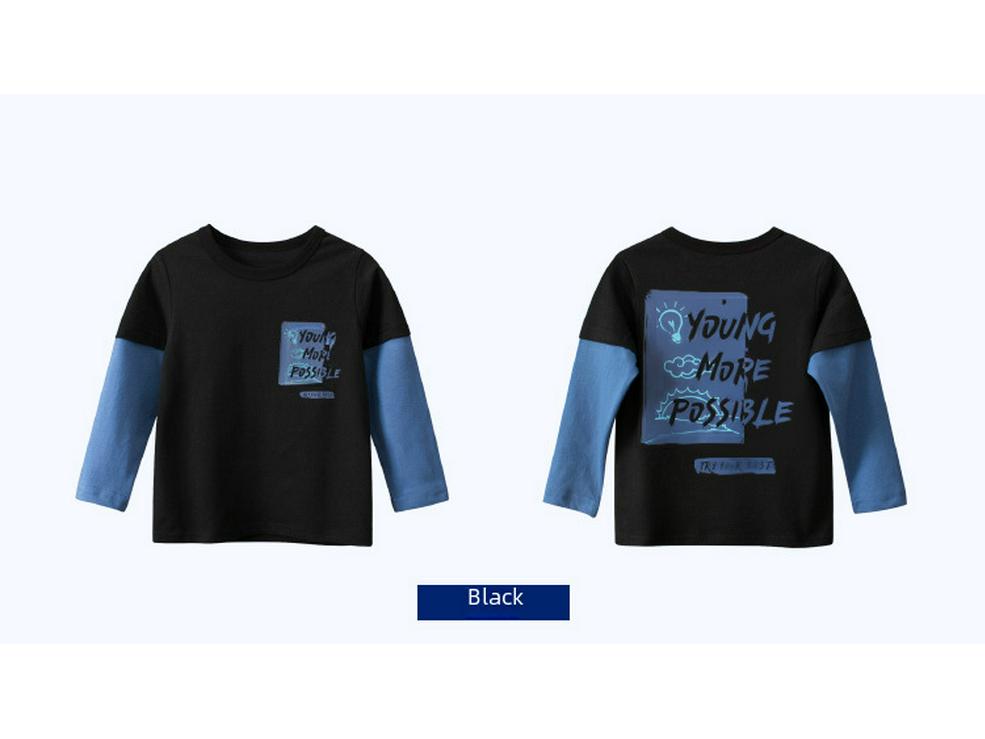 27kids 2024 Autumn Korean-Style Boys' Long-Sleeve T-Shirt