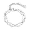 Waterproof Heart Chain Paperclip Link Bracelet For Women, Statement Stainless Steel Adjustable, Non Tarnish Jewelry