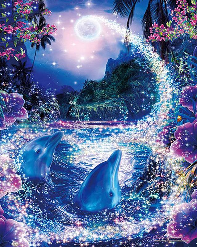 Diamond Painting Full Round Square Dolphins 5D DIY Diamond Embroidery Cross Stitch Sea Landscape Rhinestones Mosaic Wall Art