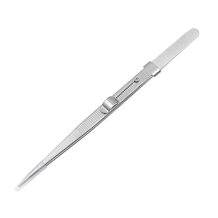 Anti-Slip with Lock Nail Art Tweezers, Density Fine Tip Rhinestones Gem Beads Pickup Tool for Acrylic Nails, nail art tweezers