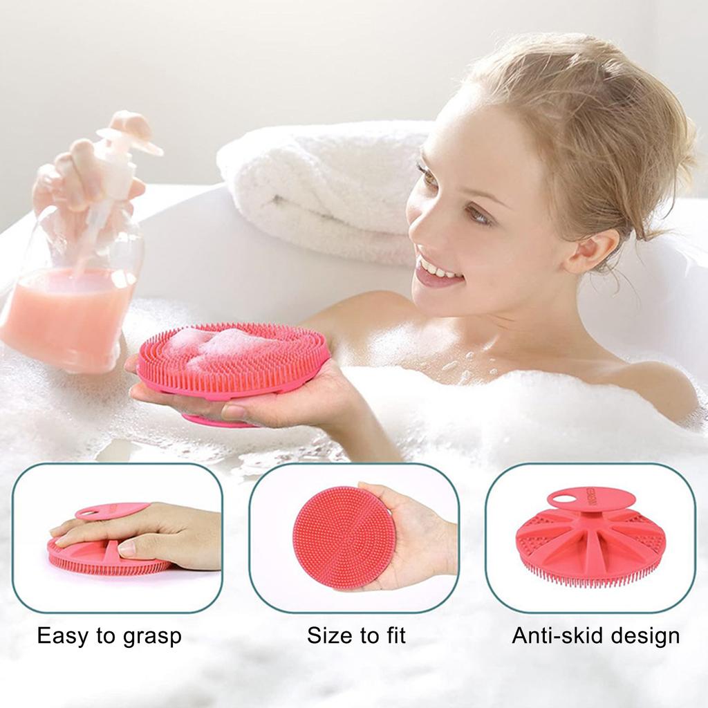 4pcs Silicone Bath Brushes Body Head Scalp Massage Exfoliating Brush Shower Scrubbers Cleansing Skin Hair Brush Ship from Us