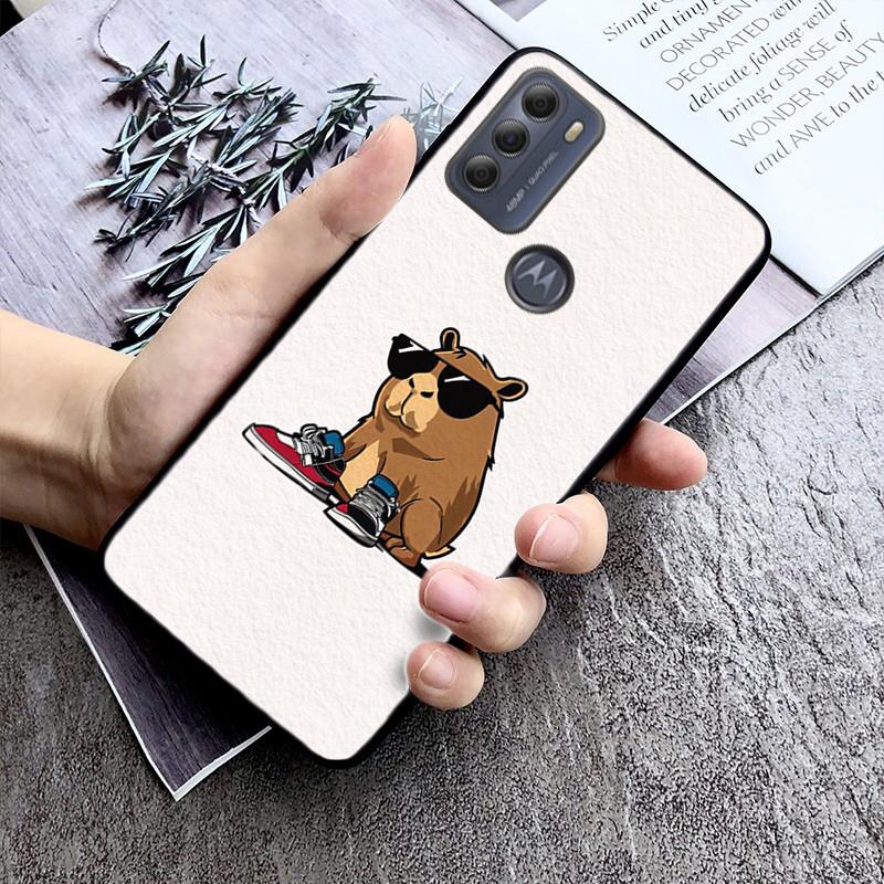 Cute Cartoon Capybara Animal Phone Case For Moto G84 G23 G24 G31 G32 G41 G51 G52 G53 G54 G71 G82 G42 G62 G200 G Play G Stylus