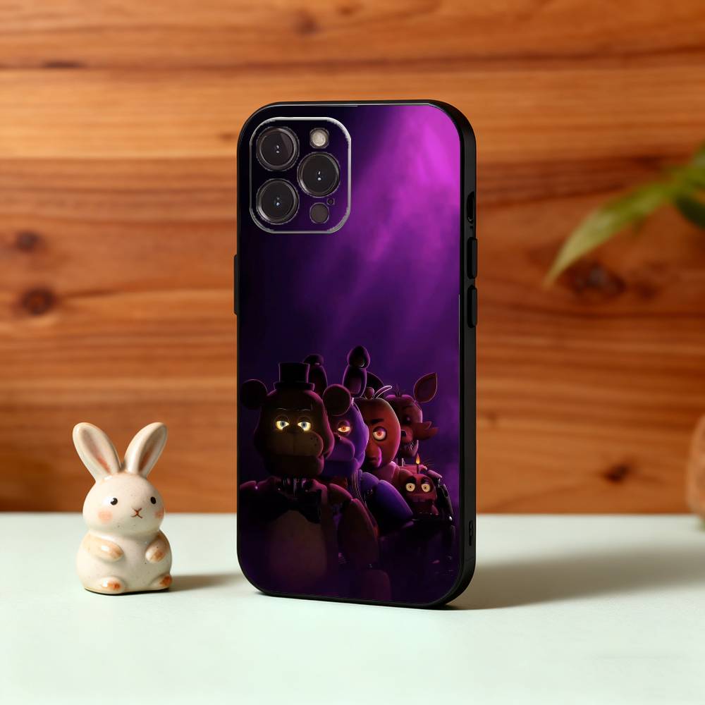 F-Five-Nights-At-Freddys F-Fnaf Phone Case For iPhone17 16 15 14 13 12 11 Pro Max Plus,5G Soft Black Case