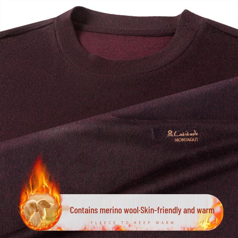 MONTAGUT Men s Round Neck Color Block Knit Sweater M