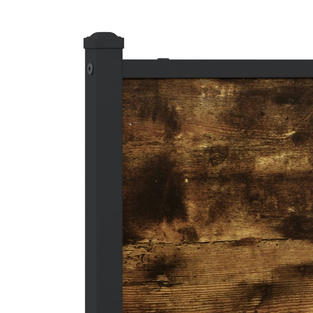 Metal Bed Frame Without Mattress Smoked Oak Finish 160x200 Cm