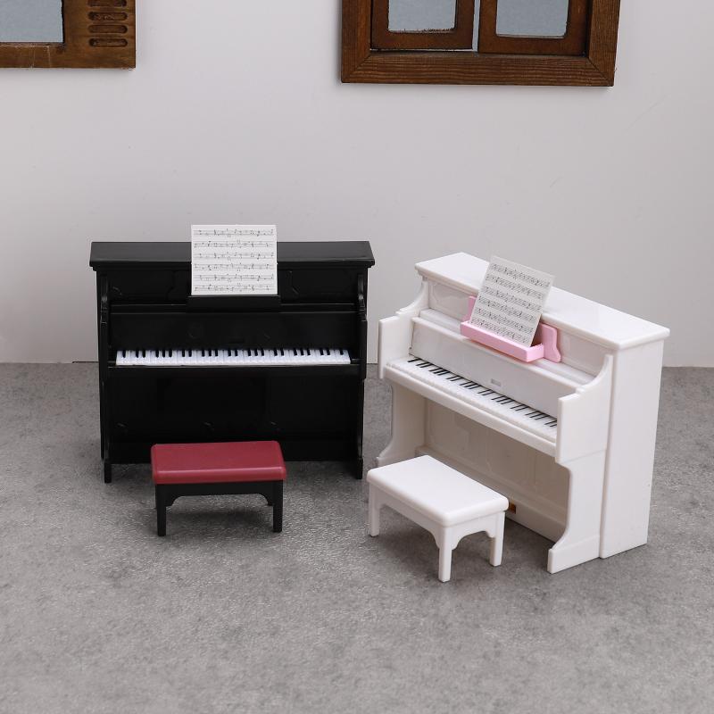 1 Set Dollhouse Cute Simulated Piano Furniture Model Toy Miniature Musical Instruments Doll House Playhouse Scene Accessories