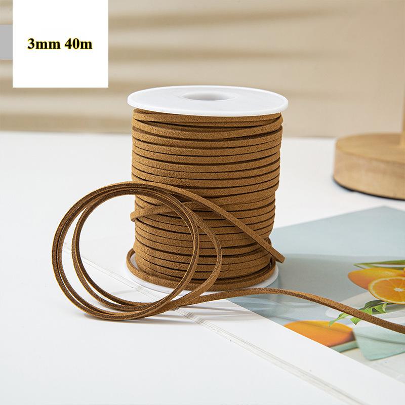 3mm 40m Leather Rope Floral Bouquet Wrap Ribbon for DIY Gift Packaging and Handmade Crafts Apparel Sewing Supplies