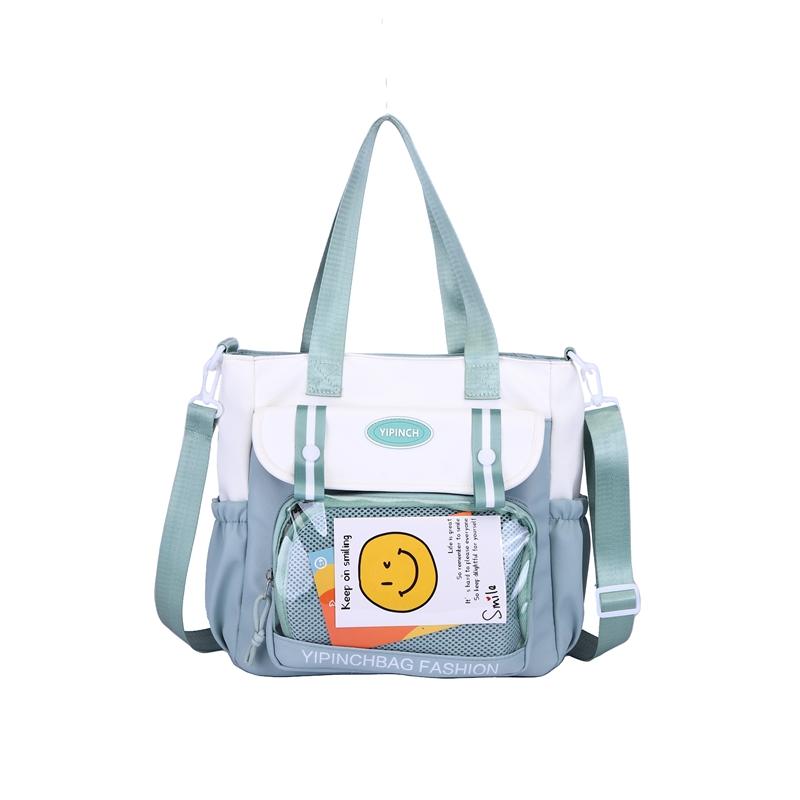 Women's Large Capacity Handbag Color Block Student Shoulder Bag