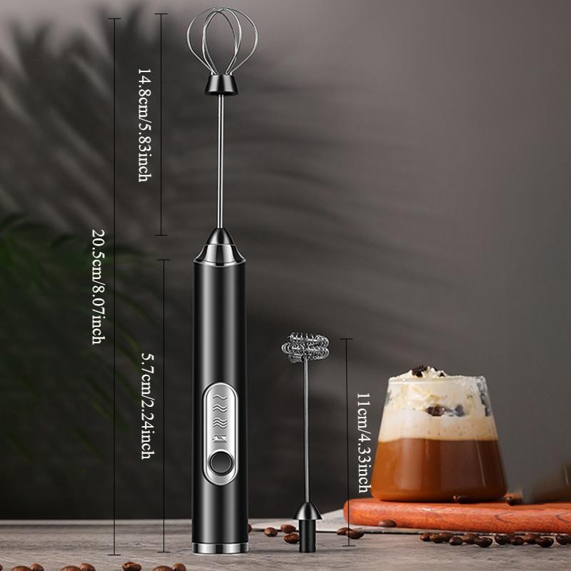 Milk Frother Handheld Electric Foam Maker Egg Beater Rechargeable 3 Speed Adjustable Foam Maker for Lattes Coffee Kitchen Tool