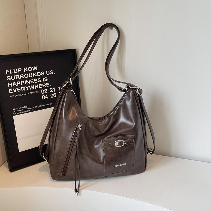 Retro Commuter Tote Bag Women's Large Capacity 2025 New Autumn and Winter Casual Shoulder Messenger Bag Multi-functional Backpack