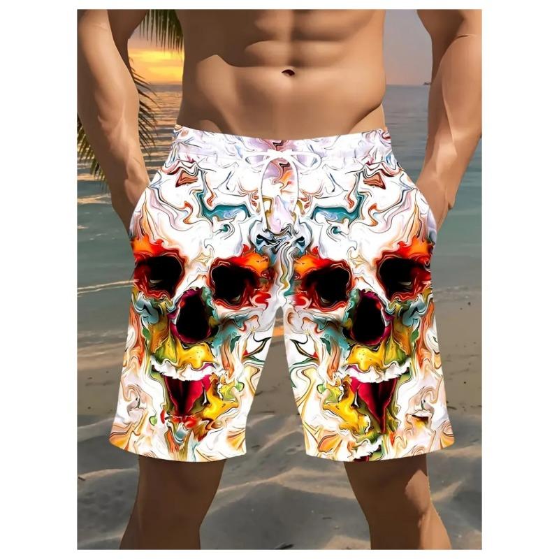 Men s Shorts Swimming Trunks Quick-drying 3D Print Horror Skull Graphic Beach Shorts Outdoor Harajuku Y2k Unisex Pop Men Shorts S
