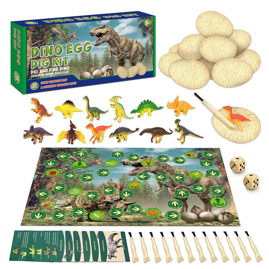 Dinosaur Egg Archaeological Excavation Simulation Dinosaur Model with Map Children's Puzzle Blind Box Handmade Toy