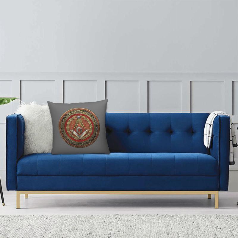 Custom Freemason Logo Pillow Covers Masonic Mason Freemasonry Cushion Cover Decoration Salon Square Pillowcase