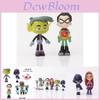 Conjunto de 5 Figuras de PVC Teen Titans Robin E Asa Noturna Decoração de Mesa