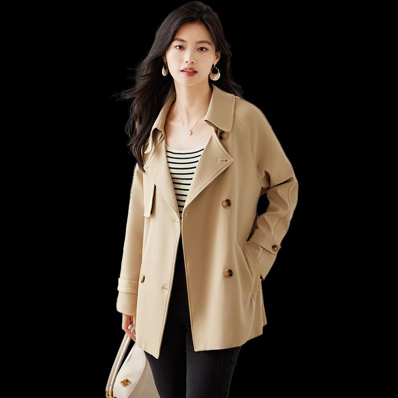 Women's Short Double-breasted Trench Coat