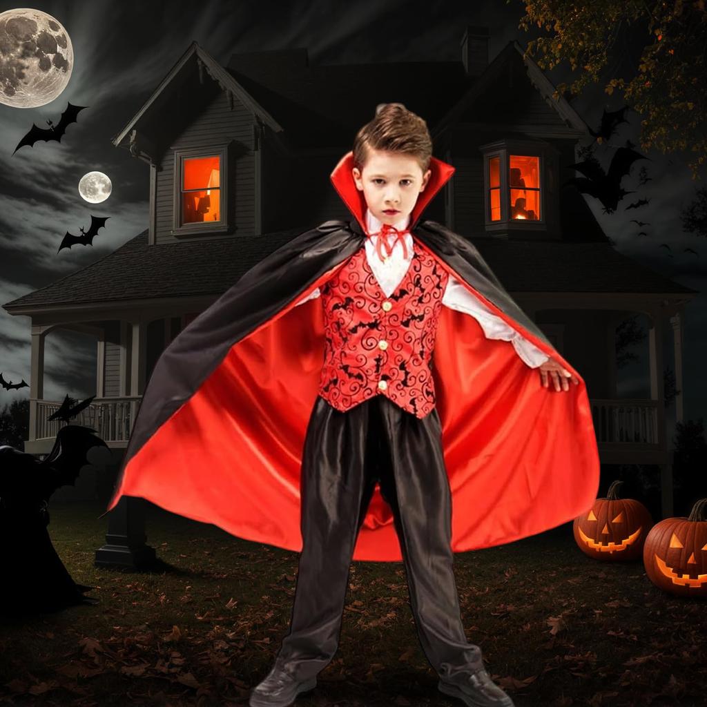 Formemory Vampire Cosplay Kids' Vampire Count Dracula Costume Halloween Costume for Kids, Events, Photography, Parties, School Festivals, Stage