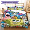 Sponge-Bob Pattern Bedding Quilt Set Quilt Cover Pillowcase Home Decoration Gift (1 * Duvet Cover + 2 * Pillowcase, Without Core)