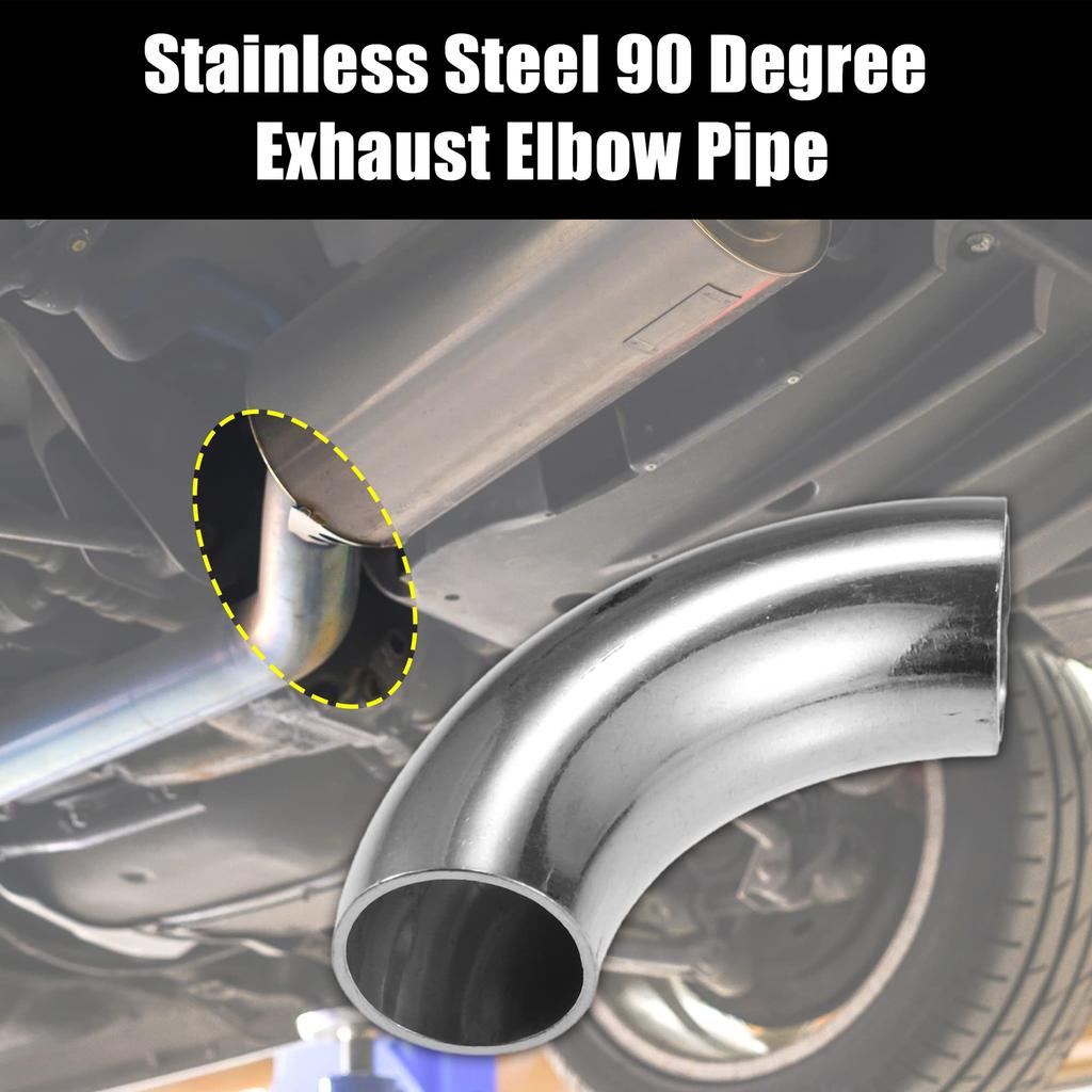 X AUTOHAUX 90 graders dornbøyd albue SS304 rustfritt stål bøyerør eksosalbue