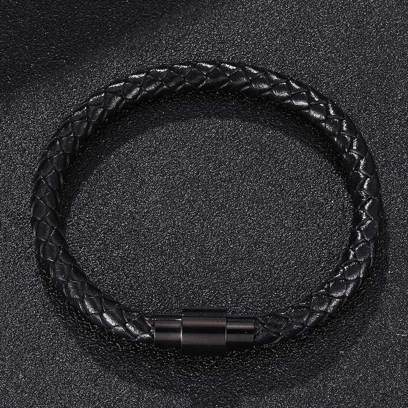 Brățară de Modă din Piele Împletită Autentică Brățară pentru Bărbați pentru Femei Bijuterii Piele Charm Cleme Brățară