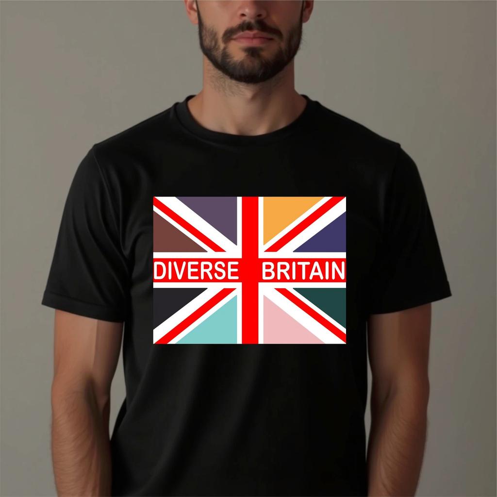 Diverse Britain T-Shirt, Union Jack Equality Inclusion Pride Gift Unisex Tee Top