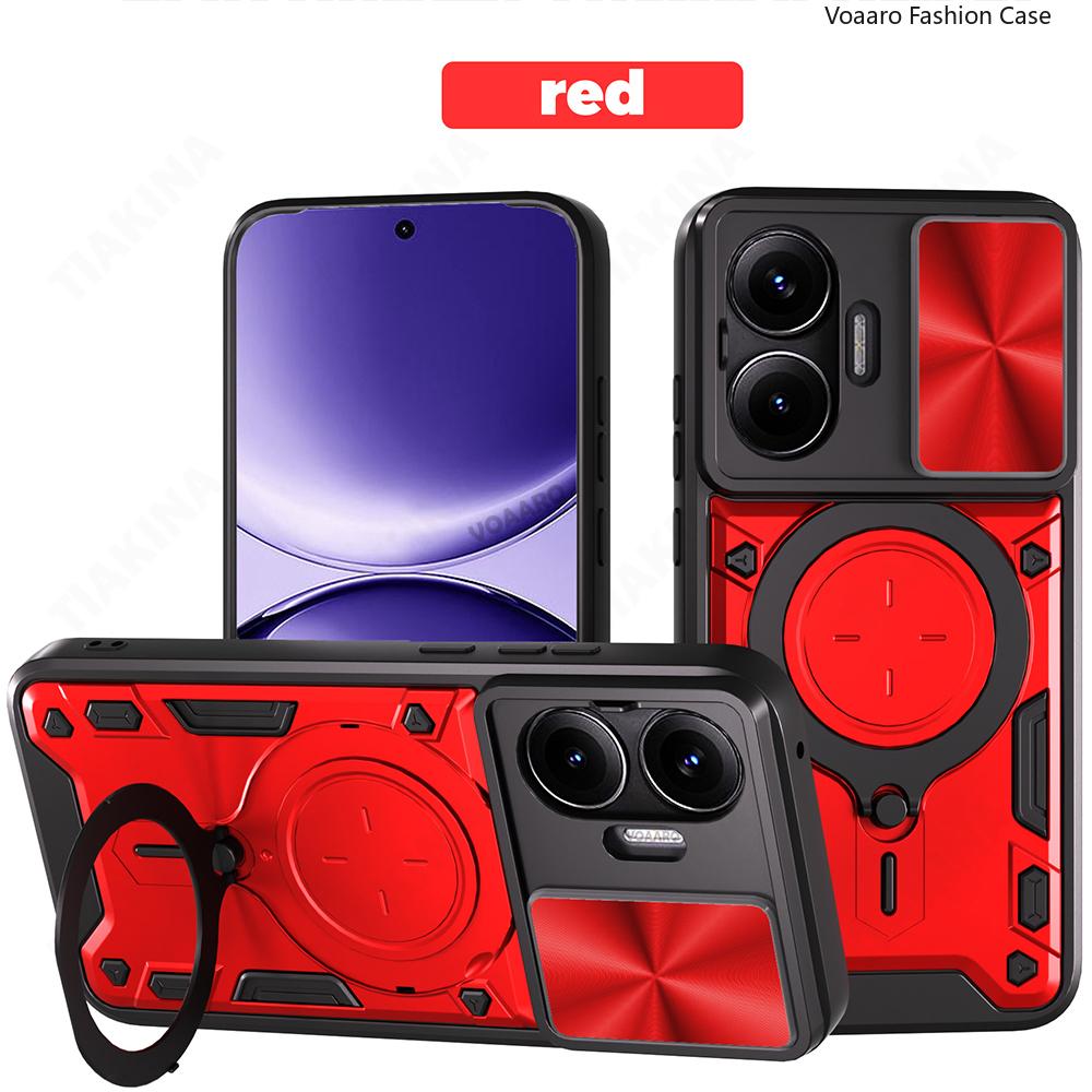 Slide Lens Camera Armor Funda for POCO F7 5G Case for Xiaomi Redmi Turbo 4 Pro 5G Case Magnetic Ring Kickstand Holder Cover