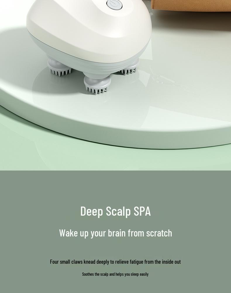 Electric Silicone Scalp Massager - Portable USB Rechargeable Kneading Head and Pet Massager