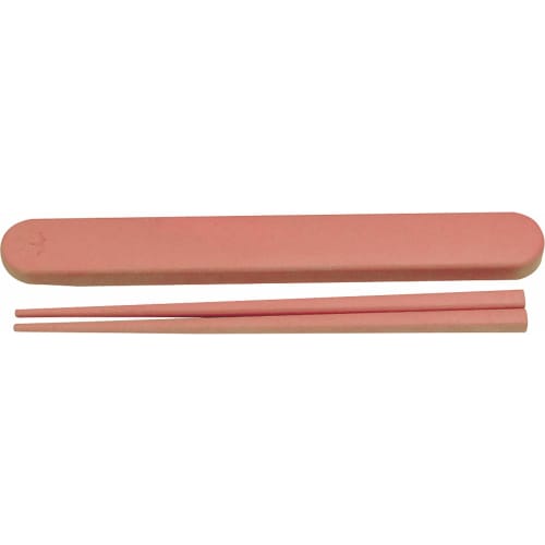 Ippinsha Chopstick Case Set, Pink, Antibacterial, Dishwasher Safe, Bamboo Base, 70238
