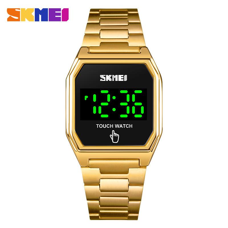 Moment beauty SKMEI fashion luminous LED touch screen watch, thin small square men's watch waterproof casual electronic watch