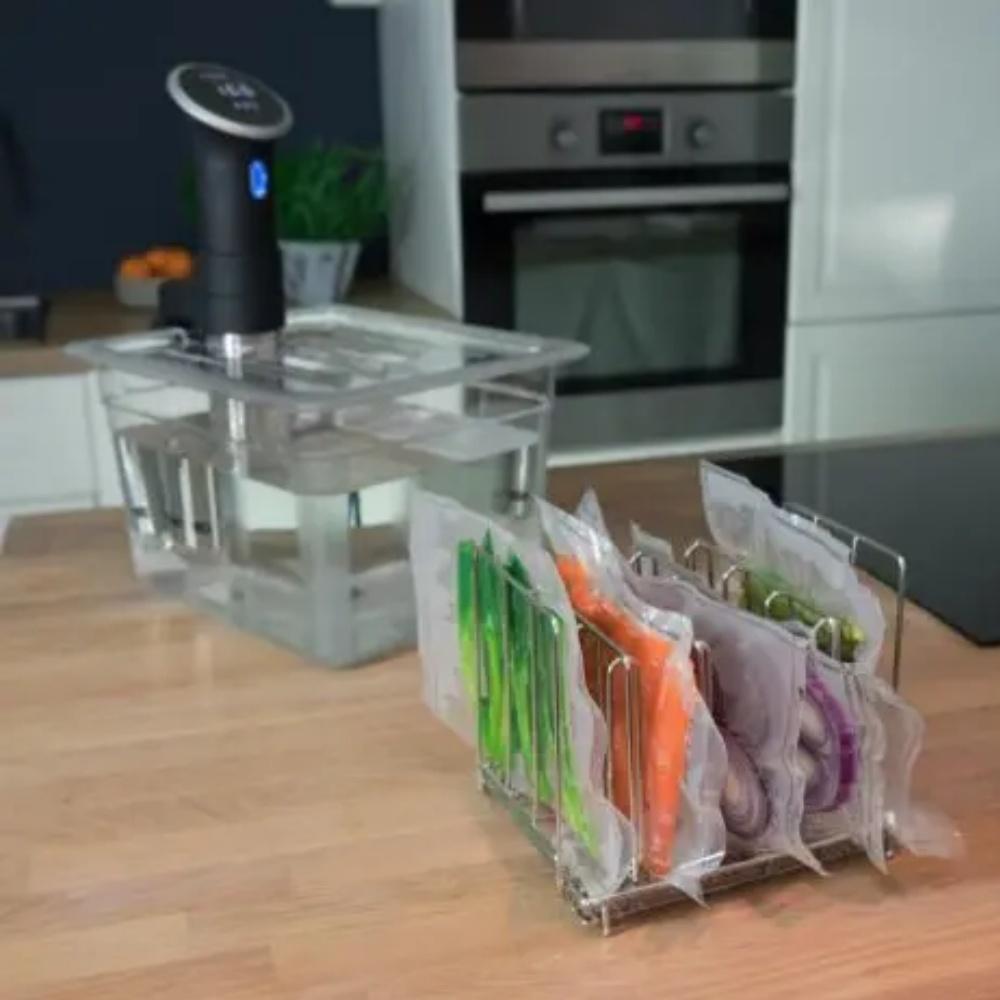 Abnehmbarer 304 Edelstahl Sous Vide Rack Slow Cooker Zubehör Mit Verstellbarer Schwimmender Oberleiste Für Sous Vide Behälter