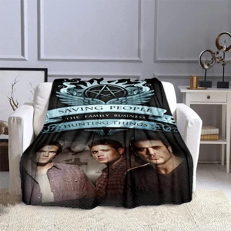 Movie Supernatural – Evil Power bedruckte Decke, modische warme Flanschdecke, Picknickdecke, Bettdecke, Geburtstagsgeschenk