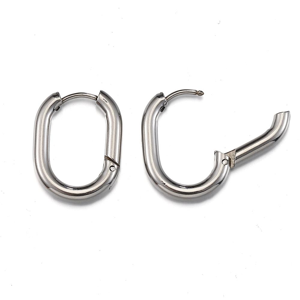 10 Stück Edelstahl Dickdraht Creolen Ohrringe Damen Herren Punk Hiphop Huggie Piercing Schmuckherstellung DIY Goldfarbe Accessoire