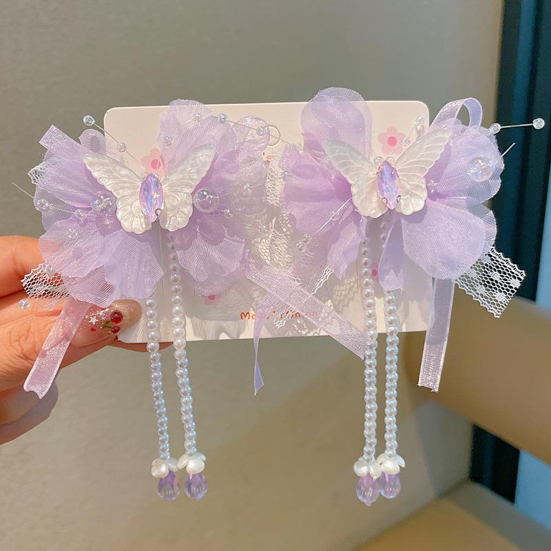 Chinese Style Hanfu Hairpin Set for Girls - Includes Hair Clips, Swaying Tassels, and Butterfly Accessories