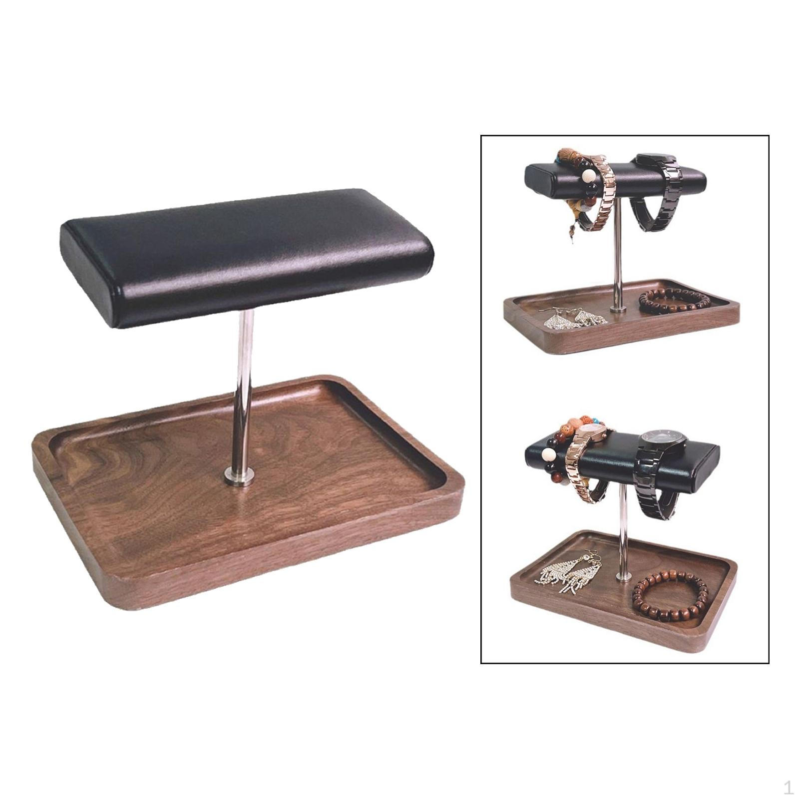 

Элегантный держатель для часов с деревянной основой для организации ювелирных изделий Silvery rod