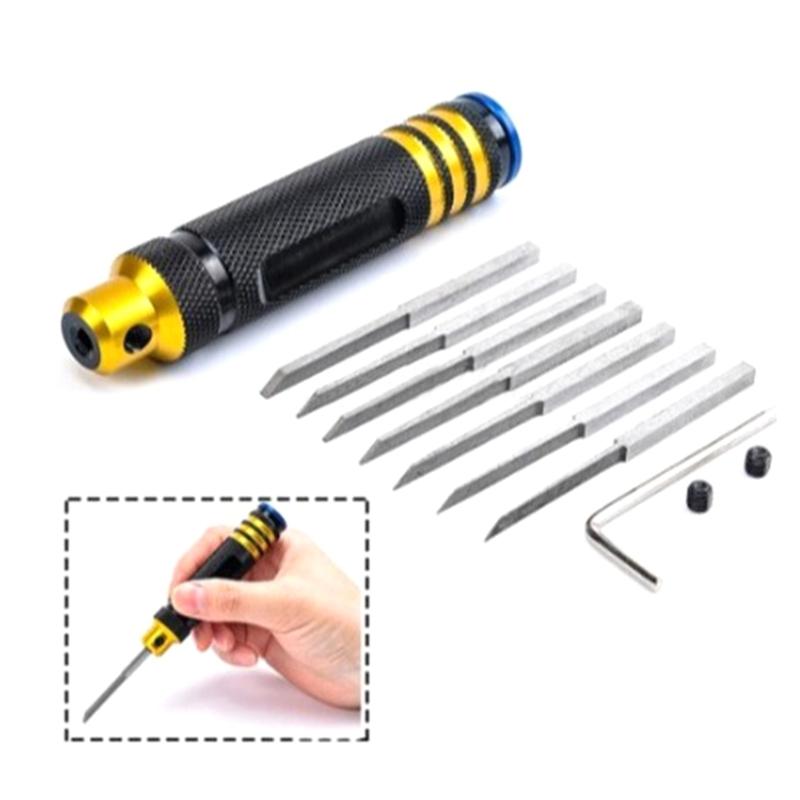 Model Scriber Model Kit Resin Carve Scriber Tool Line Cutting Tool Chisels 7 Cutter For Remote Car/Drones Repair