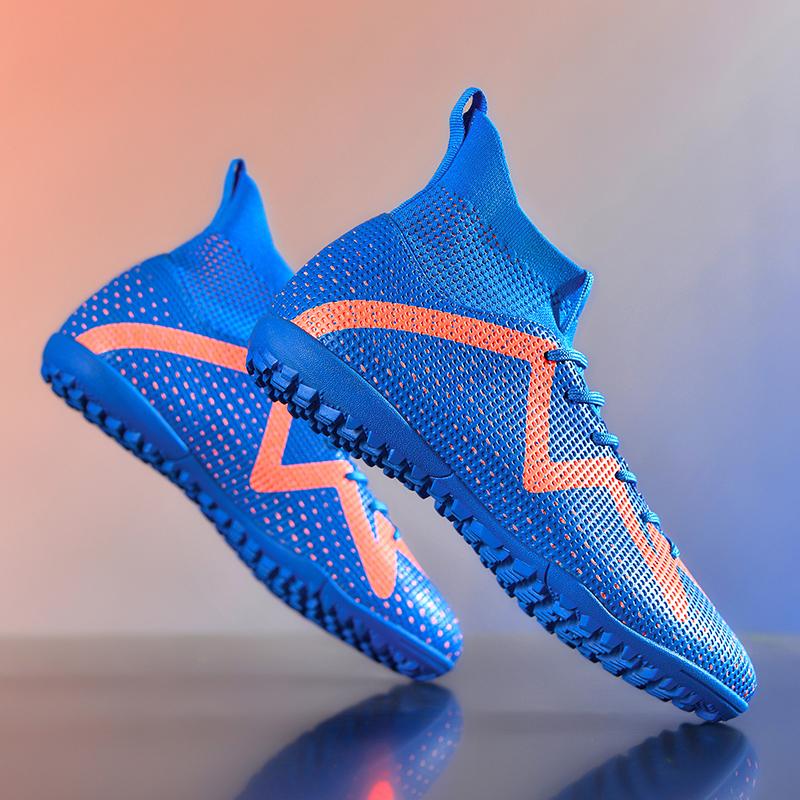 Fashion Men Football Boots Long Spikes High Ankle Soccer Shoes AG/TF Kids Outdoor Grass Cleats Soccer Boots Training Sport Football Shoes