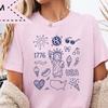 Patriotic Freedom Tee, 1776 USA Graphic Shirt, Comfort Colors® Independence Day Top, Minimalistic Patriotic Shirt