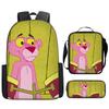 Pink Panther Pink Panther Pink Panther Cartoon School Bag Backpack Pencil Bag Three-Piece Set