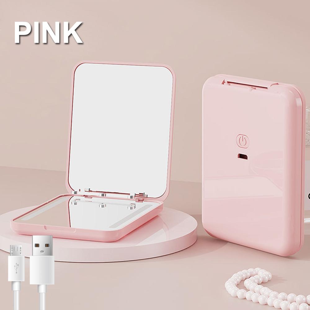 

Карманное зеркало с увеличением 1X/2X, светодиодное компактное дорожное зеркало для макияжа с подсветкой, двухстороннее складное ручное маленькое зеркало с подсветкой