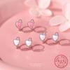 Fashionable Exquisite Heart Simulate Opal Earrings 925 Sterling Silver Jewelry for Women Hypoallergenic Gift