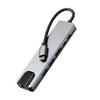 6 In 1 TYPE-C To HDMI+USB3.0+2.0+RJ45 100M+PD+Data Interface Hub Adapter Dock