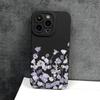 Purple Flower Pattern Phone Case Suitable for iPhone 17 16 15 14 13 12 11 Pro/Max/Plus Anti Drop and Shockproof Back Cover