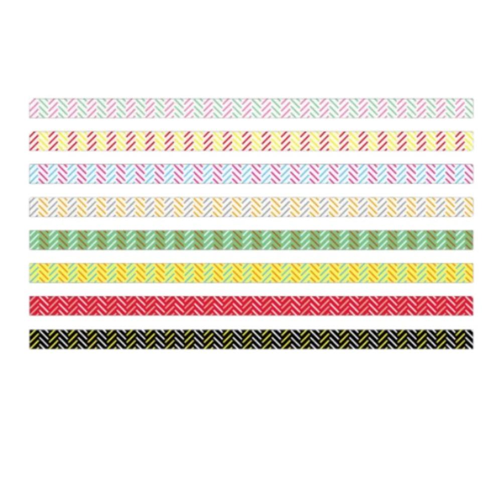 8 Rolls Kawaii Paper Artwork Decorative Tapes DIY 8 Rolls Grid Adhesive Tape 3MM Wide Decorative Sticker Roll Stripe Supplies