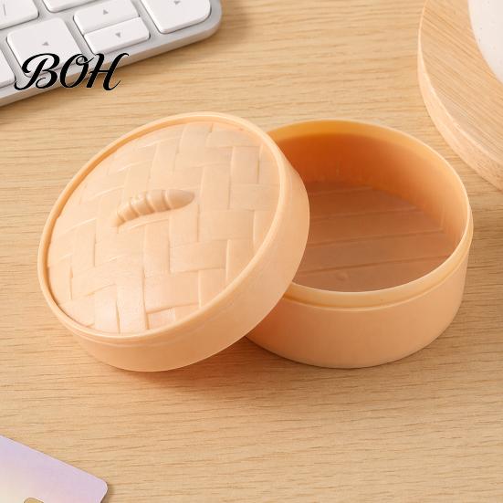 Creative Material Storage Bin Steamer Shape Box, with Lid, DIY Fondant Bread Artisan Craft Supply Box Crafts Display Case, for Handmade Collectibles