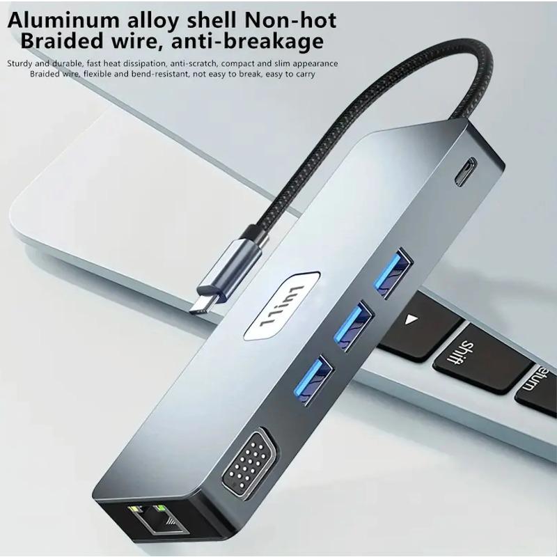 

Концентратор USB C 11-в-1, тот же экран/другой дисплей, адаптер USB C для MacBook Pro/Air, HDTV 4K60 Гц/DP HD/VGA/аудио3,5 мм/PD 100 Вт * 11 in 1