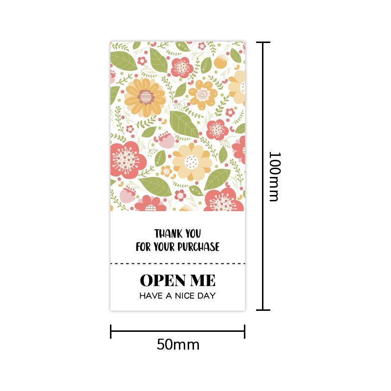 50 Aufkleber/Packung, Frische Kleine Blumenaufkleber, Dankesaufkleber, Flugzeugbox, Verschlussaufkleber, Geschenkboxverpackung, Dekoration, Klebeetiketten