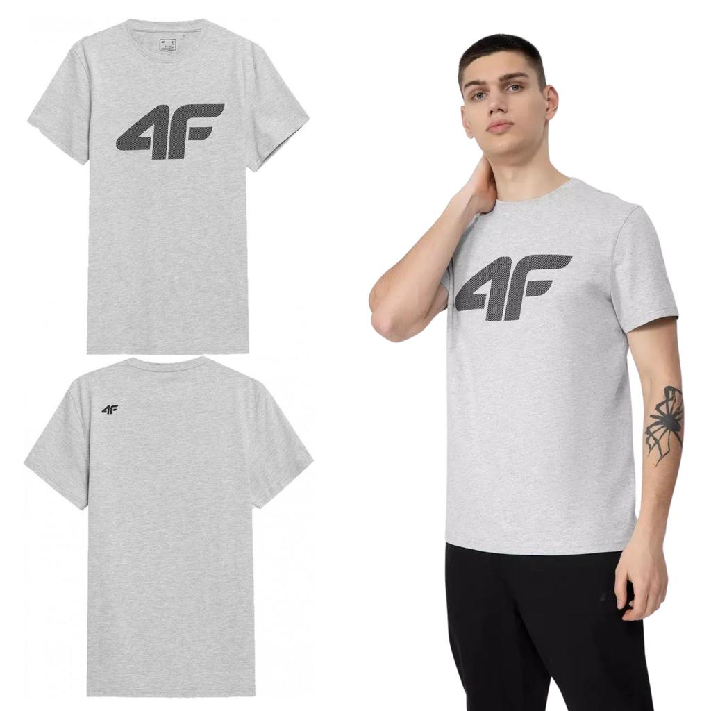 Herren 4F graues T-Shirt 4FSS23TTSHM537 M